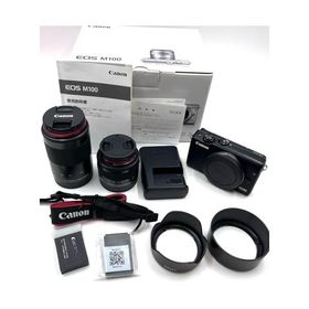Canon ミラーレス一眼カメラ EOS M100 ダブルズームキット ブラック EOSM100BK-WZK