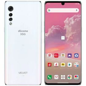 【未使用】LG電子 docomo 【SIMロック解除済み】 LG VELVET（LG Dual Screenなし） オーロラ ホワイト 6GB 128GB L-52A【秋葉本店】保証期間3ヶ月