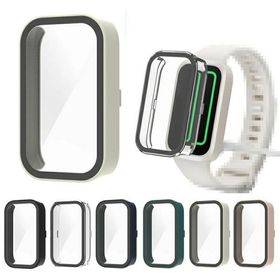 Xiaomi Smart Band 9 Active ケース カバー 強化ガラスガラスフィルム付き 全面保護 液晶保護ケース シャオミ スマート バンド9 アクティブ 単色/クリア フィル