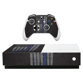 MightySkins Skin for Microsoft Xbox One S All-Digital Edition - Thin Blue Line K9 | Protective, Durable, and Unique Vinyl Decal wrap Cover | Easy to A