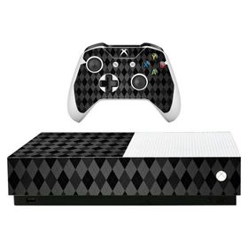MightySkins Skin for Microsoft Xbox One S All-Digital Edition - Black Argyle | Protective, Durable, and Unique Vinyl Decal wrap Cover | Easy to Apply,
