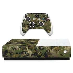 MightySkins Skin for Microsoft Xbox One S All-Digital Edition - Viper Woodland | Protective, Durable, and Unique Vinyl Decal wrap Cover | Easy to Appl
