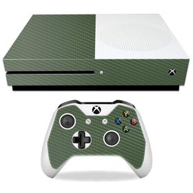 MightySkins Carbon Fiber Skin for Microsoft Xbox One S - Olive | Protective, Durable Textured Carbon Fiber Finish | Easy to Apply, Remove, and Change