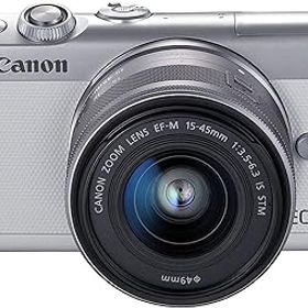 【中古】［非常に良い］Canon ミラーレス一眼カメラ EOS M100 EF-M15-45 IS STM レンズキット(ホワイト) EOSM100WH1545ISSTMLK