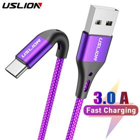 USLION 3A USB Type C Data Cable For Huawei Xiaomi Redmi Note 13 Samsung Gal