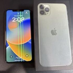 【中古】iPhone11pro max ミッドナイトグリーン Apple SIMフリー 256GB 箱付き 割れ無し バッテリー85%
