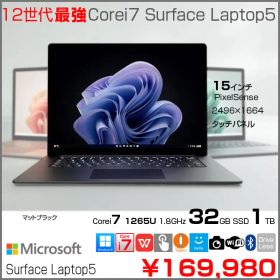 Microsoft Surface Laptop5 中古 ノート Office Win11 タッチパネル 高解像度 [Core i7 1265U 32GB SSD1TB 無線 カメラ 15型 マットブラック］：良品