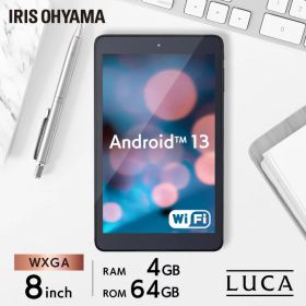 タブレット タブレットPC 新品 本体 64G 128G 8インチ android wi-fi 端末 ギフト ブラック LUCA 自宅 コンパクト 軽量 800×1280 tablet アイリスオーヤマ TE084M4V1-B[25新s]