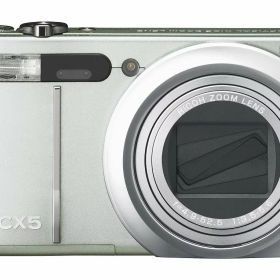 【中古】【非常に良い】RICOH ハイブリッドAFシステム搭載 光学10.7倍ズーム CX5 グリーンシルバー CX5GS