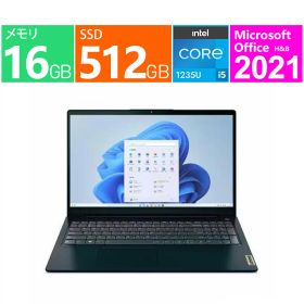 Lenovo ノートパソコン 15.6 型(インチ) IdeaPad Slim 370i 82RK0132JP [アビスブルー] 第12世代 インテル Core i5 1235U(Alder Lake) 10コア メモリ:16GB ストレージ:SSD：512GB Windows 11 Home 64bit 指紋認証 Wi-Fi 6 windows11wifi6 Office2021 展示品