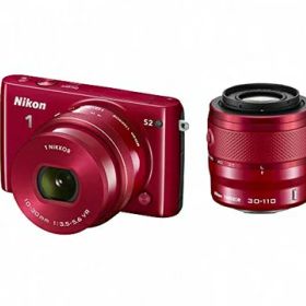 【中古】 Nikon ミラーレス一眼 Nikon1 S2 ダブルズームキット レッドS2WZRD
