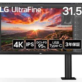 LGエレクトロニクス｜エルジー 4K液晶ディスプレイ(31.5型/IPS/4K UHD 3840×2160/61Hz/5ms/HDR/HDMI/DP/USB Type-C/3年保証・無輝点保証)(ブラック) UltraFine Display Ergo 32UN880K-B