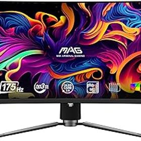 【中古】MSI MAG341CQP QD-OLED、34曲OLEDゲーミングモニター、3440×1440(UWQHD)、OLED 0.03ms応答時間、175Hz、トゥルーブラックHDR 400、HDMI、DPポー