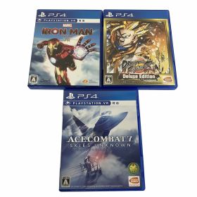 【中古】 PS4 エースコンバット7 ドラゴンボールファイターズ デラックスエディション アイアンマンVR 計3点セット ゲームソフト S11053738