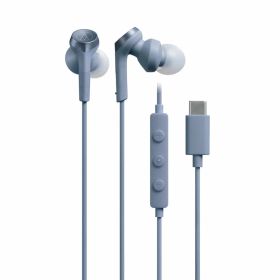 オーディオテクニカ ATH-CKS330C BLイヤホン 有線 1.2m マイク付き USB Type-C 重低音 カナル型 PC Windows Mac Android ブルー