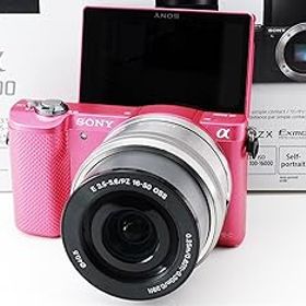 【中古】(良い)SONY ミラーレス一眼 α5000 パワーズームレンズキット ピンク ILCE-5000L-P