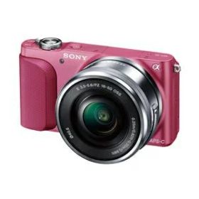 【中古】 SONY ミラーレス一眼 NEX-3N パワーズームレンズキット E PZ 16-50mm F3.5-5.6 OSS付属 ピンク NEX-3NL P