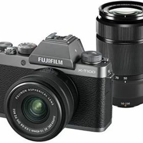 【中古】 FUJIFILM ミラーレス一眼カメラ X-T100ダブルズームレンズキット ダークシルバー X-T100WZLK-DS 当店保証30日間 人気 ミラーレス 一眼レフ 交換レンズ カメラ