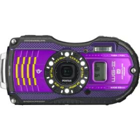 【中古】 PENTAX 防水デジタルカメラ PENTAX WG-3GPS パープル 1cmマクロ マクロスタンド付属 電子コンパス サブLCD Qi規格 PENTAX WG-3GPSPU 12674