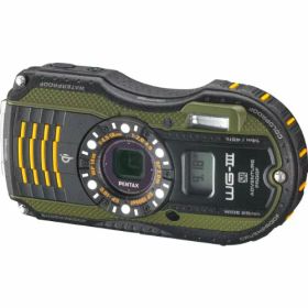 【中古】PENTAX 防水デジタルカメラ PENTAX WG-3GPS グリーン 1cmマクロ マクロスタンド付属 電子コンパス サブLCD Qi規格 PENTAX WG-3GPSGR 12663