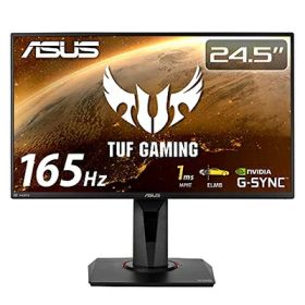 【中古】 ASUS ゲーミングモニター TUF Gaming VG259QR-J 24.5インチ / フルHD/IPS / 165Hz / 1ms / PS5対応 / G-Sync compatible/DP,HDMIx2 / 高さ調整/縦横回転 / 4年 / 国内正規品