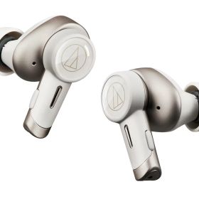 オーディオテクニカ ATH-TWX9MK2 WH(E) ノイズキャンセリング ワイヤレスイヤホン Bluetooth 完全ワイヤレス マイク付 最大約18.5時間再生 ワイヤレス充電対応 マルチポイント 深紫外線除菌システム 通話品質強化 低遅延モード IPX4 防滴性能 aptX adaptive AAC ホワイト オ
