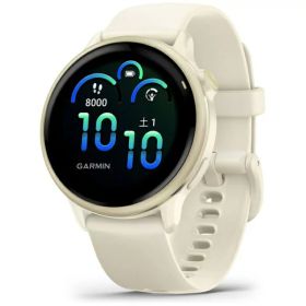 GARMIN｜ガーミン vivoactive 6 （ヴィヴォアクティブ 6） GPSスマートウォッチ Bone / Lunar Gold 010-02985-31【Suica対応】