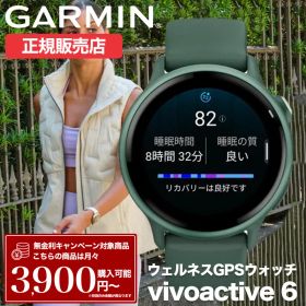 ガーミン スマートウォッチ 腕時計 GARMIN 時計 ガーミン腕時計 ガーミンスマートウォッチ メンズ レディース VIVOACTIVE 6 ヴィヴォアクティブ 010-02985-32 グリーン 緑 GPS ウォッチ スポーツ ランニング ジム トレーニング ロングバッテリー スイカ 決済 機能 人気 定番