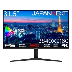 ジャパンネクスト [JN-IPS315UHDR-C90W-HSP] 31.5インチ ワイド 4K液晶ディスプレイ(3840x2160/IPS/DP/HDMI/Type-C90W給電/スピーカー/チルト/高さ調整/スイベル/ピボット/非光沢/2年保証)