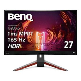 【中古】 BenQ MOBIUZ EX2710R 湾曲ゲーミングモニター (27インチ/WQHD/湾曲1000R/165Hz 2.1ch treVoloスピーカー/VA/1ms/HDRi/HDR400/高機能スタンド/リモコン付属/ゲームモード(FPS/RPG/レーシング)