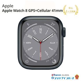 中古 Apple Watch 8 GPS+Cellular 41mm MNHV3J/A ミッドナイトアルミニウム SIMフリー 磁気充電ケーブル無 1ヵ月保証 赤ロム保証 レビュー特典：延長保証 アップル アップルウォッチ スマートウォッチ 本体