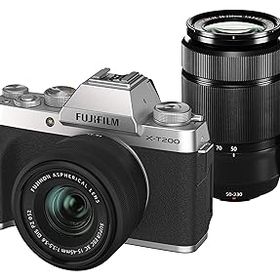 【中古】富士フイルム(FUJIFILM) ミラーレス一眼カメラ X-T200ダブルズームレンズキット シルバー X-T200WZLK-S