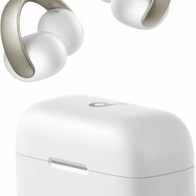 【ポイント2倍】 【1.000円引クーポン付】 Anker Soundcore AeroClip（Bluetooth 5.4）【オープンイヤー型ワイヤレスイヤホン/イヤーカフ/ IP55 防塵・防水規格 / 最大32時間再生 / マルチポイント接続】ホワイト&ゴールド 送料無料