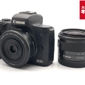 【中古】 【並品】 キヤノン EOS Kiss M ダブルレンズキット ブラック