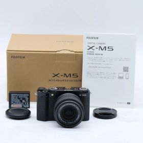 FUJIFILM X-M5 レンズキット XF15-45mm ブラック｜日英二言語対応・APS-C・手ぶれ補正・Vlog/旅行/スナップに最適【中古】