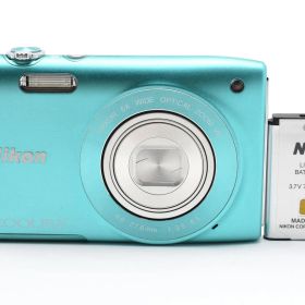 ■ 美品 ■ ニコン Nikon COOLPIX S3300 ミントグリーン 《動作確認済・バッテリー付》 コンパクト デジタル カメラ #A1066