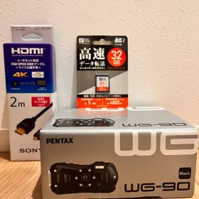 3点セットPENTAX WG-90ブラック デジタルカメラHDMI SDカード