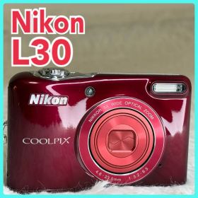 美品 Nikon COOLPIX L30 レッド 単三電池 コンデジ 動作品