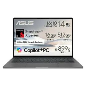 【新品・5営業日で発送】ASUS エイスース UX3407QA-PU16548GRS ASUS ZenBook SORA UX3407QA Windows 11 Home 14.0型（インチ） Snapdragon メモリ16GB SSD 512G...