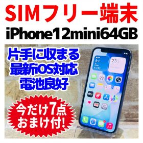 SIMフリー iPhone12mini 64GB パープル 電池良好