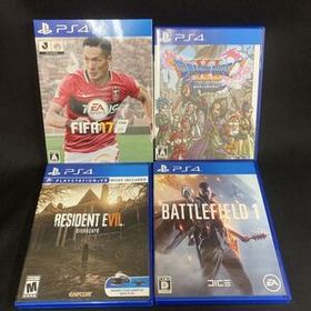 (4)U453【ジャンク】PS4 プレイステーション4 ドラゴンクエスト RESIDENT EⅦ. FIFA17 BATTLE FIELD 1 計4点 ゲーム