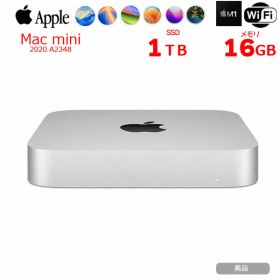 【中古パソコン】Apple Mac mini MGNT3J/A A2348 M1 2020 小型デスク 選べるOS [Apple M1 8コア メモリ16GB SSD1TB 無線 BT シルバー ]：美品