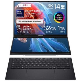 ASUS エイスース ノートパソコン Zenbook DUO [ 14型 / Win11 Home / Ultra 9 / メモリ32GB / SSD1TB / Office ] インクウェルグレー UX8406CA-U9321WS