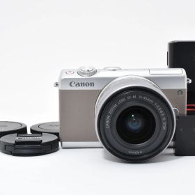 美品 Canon EOS M100 グレー + EF-M15-45mm F3.5-6.3 IS STM 充電器付き ARYM5736#408