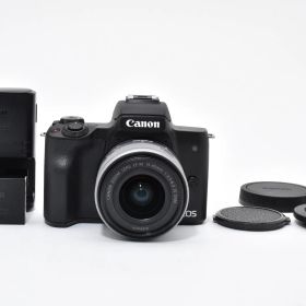 ★良品★ Canon キャノン EOS Kiss M ボディ ブラック + EF-M 15-45mm 3.5-6.3 IS STM ミラーレス一眼カメラ レンズキット ＃4038