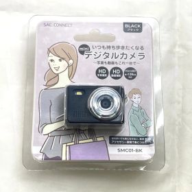【中古 動作確認済み】SAC CONNECT MINIカメラ SMC01-BK ( 約100万画素 CMOSセンサー 固定焦点 0.96インチ液晶画面 microSD対応 動画撮影 レトロモード 小型デジタルカメラ ) ブラック