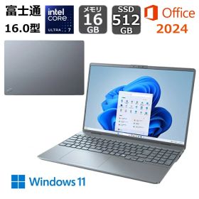 【展示品】 富士通 FUJITSU ノートパソコン FMV LIFEBOOK PH77/J3 16型/ intel Core Ultra 7/ メモリ 16GB/ SSD 512GB/ Windows 11/ Webカメラ/ テンキー/ 2024 Office付き/ グレー