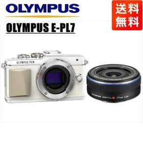 オリンパス OLYMPUS E-PL7 ホワイトボディ 17ｍｍ 2.8 黒 単焦点 パンケーキ レンズセット ミラーレス一眼 中古 カメラ