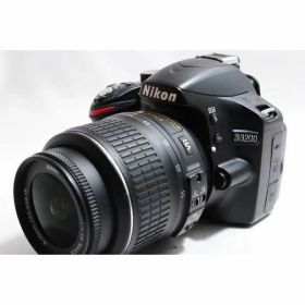【中古】ニコン Nikon D3200 レンズキット ブラック 美品 一眼レフストラップ付き当店保証30日間 人気モデル 高画質 売れ筋