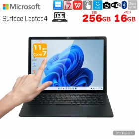 【中古パソコン】Microsoft Surface Laptop4 ノート Office Win11 タッチパネル 高解像度 [Core i7 1185G7 16GB SSD256GB 13.5型 ブラック］:アウトレット